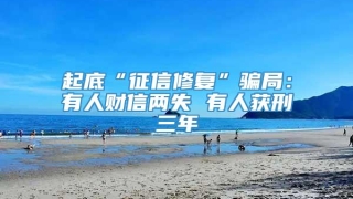 起底“征信修复”骗局：有人财信两失 有人获刑三年