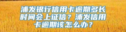 浦发银行信用卡逾期多长时间会上征信？浦发信用卡逾期该怎么办？