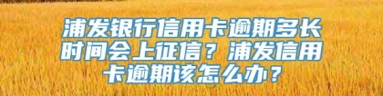 浦发银行信用卡逾期多长时间会上征信？浦发信用卡逾期该怎么办？