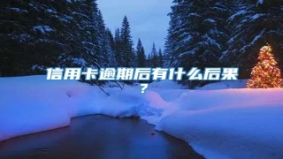 信用卡逾期后有什么后果?