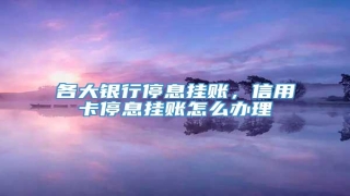 各大银行停息挂账,信用卡停息挂账怎么办理