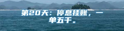 第20天：停息挂账，一单五千。