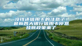 没钱还信用卡的注意了!最新各大银行信用卡停息挂账政策来了
