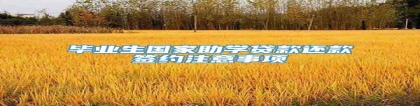毕业生国家助学贷款还款签约注意事项