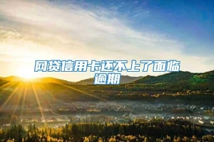 网贷信用卡还不上了面临逾期