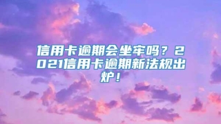 信用卡逾期会坐牢吗?2021信用卡逾期新法规出炉!