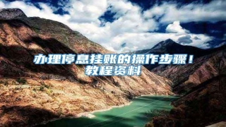 办理停息挂账的操作步骤!教程资料
