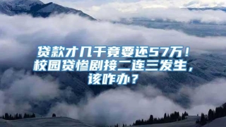 贷款才几千竟要还57万！校园贷惨剧接二连三发生，该咋办？