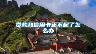 贷款和信用卡还不起了怎么办