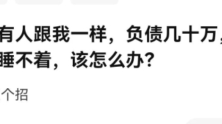 负债几十万，晚上睡不着，该怎么办？
