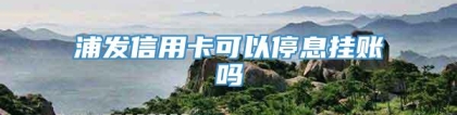 浦发信用卡可以停息挂账吗