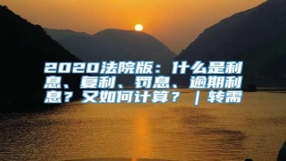 2020法院版:什么是利息、复利、罚息、逾期利息?又如何计算?|转需