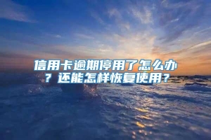 信用卡逾期停用了怎么办？还能怎样恢复使用？