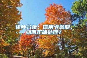 律师分析：信用卡逾期，如何正确处理？