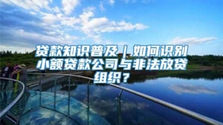 贷款知识普及|如何识别小额贷款公司与非法放贷组织?