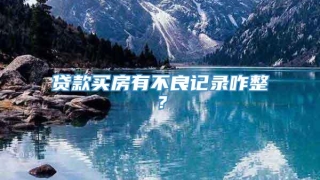 贷款买房有不良记录咋整?