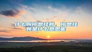 什么叫停息挂账,停息挂账是什么意思呢