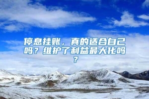 停息挂账，真的适合自己吗？维护了利益最大化吗？