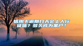 信用卡逾期几天会上人行征信?多久成为黑户?