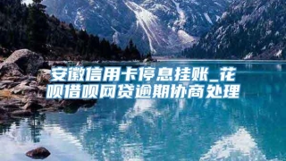 安徽信用卡停息挂账_花呗借呗网贷逾期协商处理