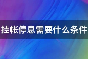 挂帐停息需要什么条件