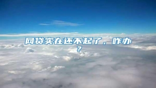 网贷实在还不起了,咋办?