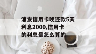 浦发信用卡晚还款5天利息2000,信用卡的利息是怎么算的