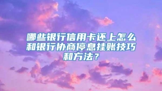 哪些银行信用卡还上怎么和银行协商停息挂账技巧和方法？