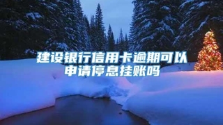 建设银行信用卡逾期可以申请停息挂账吗